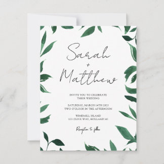 Invitación a la boda simple y elegante