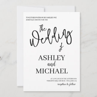 Invitación a la boda simple y elegante