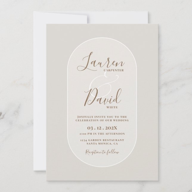 Invitación a la boda simple y elegante (Anverso)