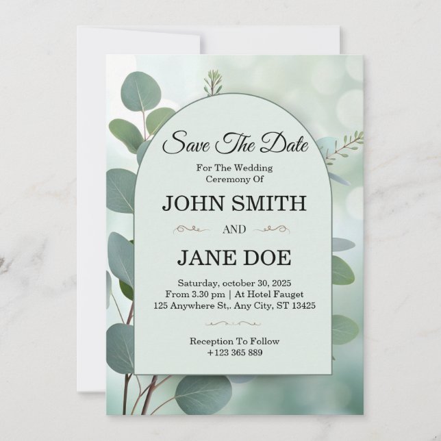 Invitación a la boda simple y elegante (Anverso)