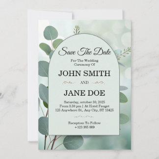 Invitación a la boda simple y elegante