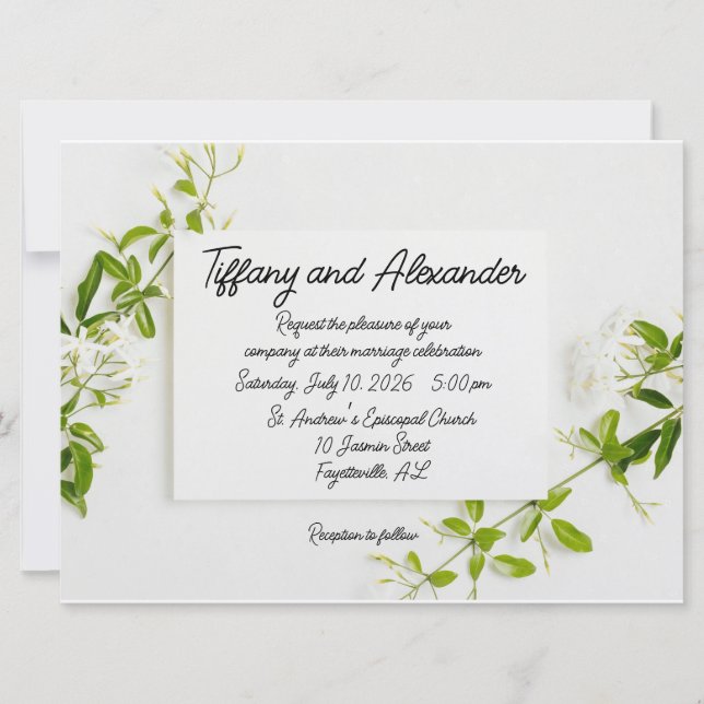 Invitación a la boda simple y elegante (Anverso)