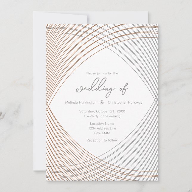 Invitación a la boda simple y elegante (Anverso)