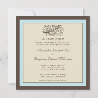 Invitación a la boda simple y elegante (azul bebé)