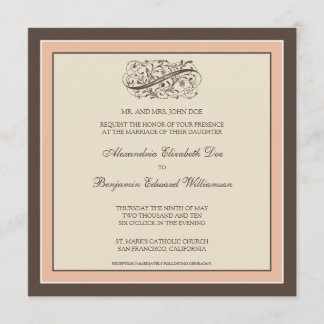 Invitación a la boda simple y elegante (bebe rosa)