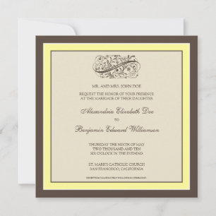 Invitación a la boda simple y elegante (canario)