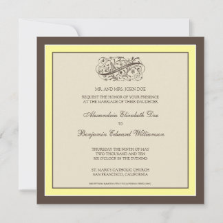 Invitación a la boda simple y elegante (canario)