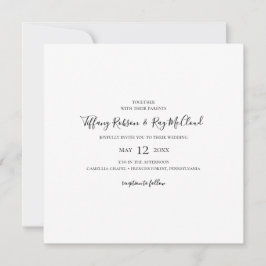 Invitación a la boda simple y elegante de foto cua
