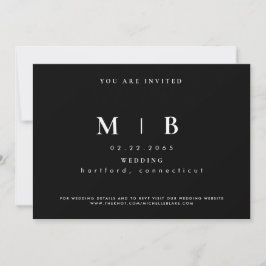 Invitación a la boda simple y elegante en monogram