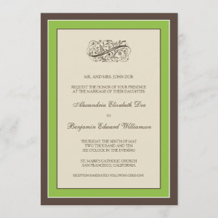 Invitación a la boda simple y elegante (manzana ve