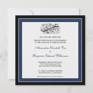Invitación a la boda simple y elegante (negro/mari