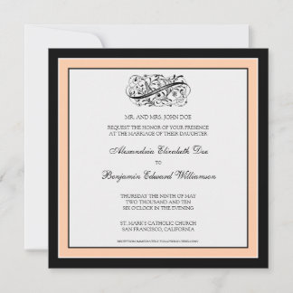Invitación a la boda simple y elegante (negro/melo