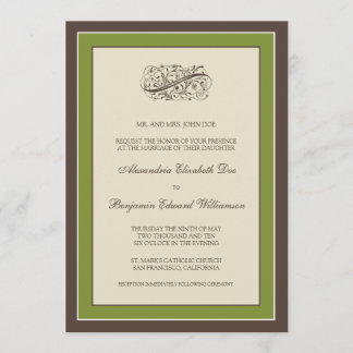 Invitación a la boda simple y elegante (oliva)