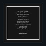 Invitación a la boda | Simplemente IV |negro<br><div class="desc">Invitación simple a la Boda Negra con un solo cuadrado blanco y escritura gris,  esta invitación se puede usar para cualquier ocasión especial.</div>