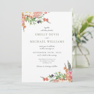 Invitación a la boda sincera de las flores silvest