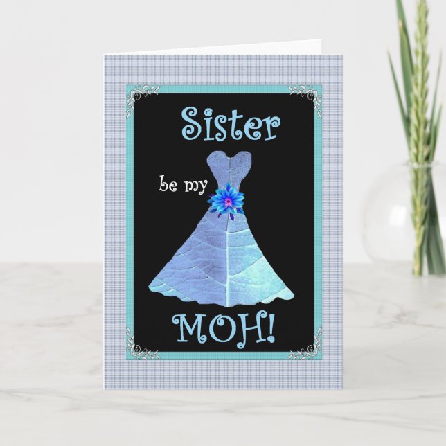 Invitación a la boda SISTER - Blue Gown (Anverso)