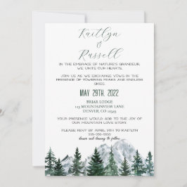 Invitación a la boda sobre el tema de la montaña