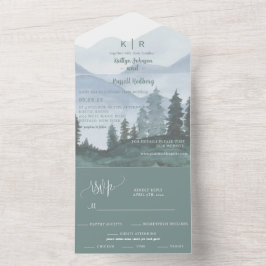 Invitación a la boda sobre el tema de la montaña