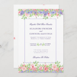 Invitación a la boda sofisticada de Lilac y Peoney