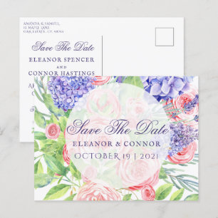 Invitación a la boda sofisticada de Lilac y Peony