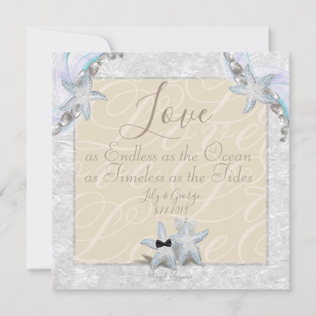 Invitación a la boda Starfish (Reverso)