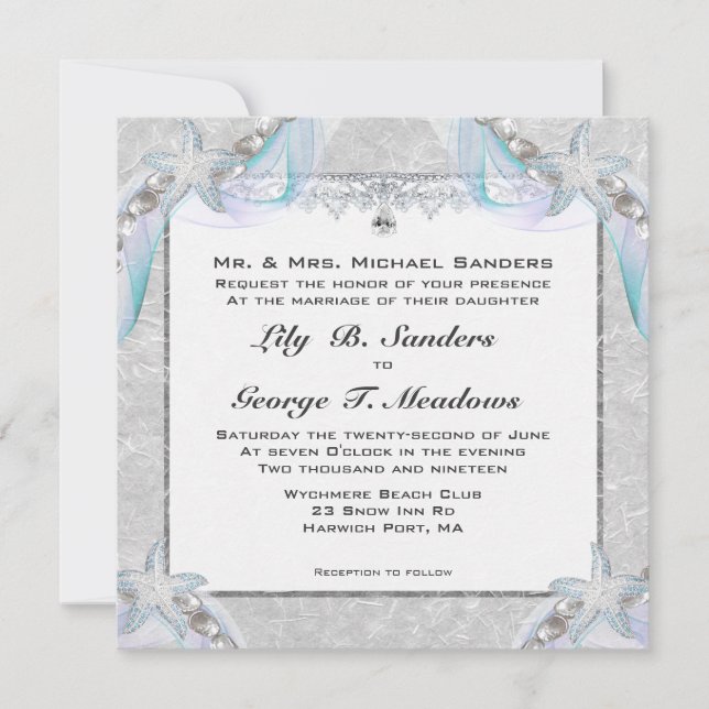 Invitación a la boda Starfish (Anverso)