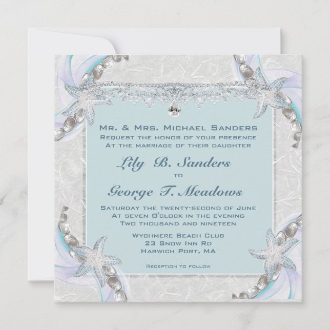 Invitación a la boda Starfish (Anverso)