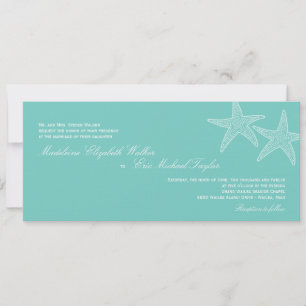 Invitación a la boda Starfish - Azul