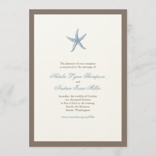 Invitación a la boda Starfish - AZUL