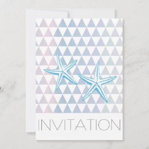 Invitación a la boda Starfish con el patrón triang