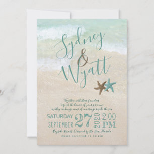 Invitación a la boda Starfish de la tipografía de 