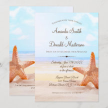 Invitación a la Boda Starfish de Playa Tropical Mo