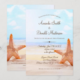 Invitación a la Boda Starfish de Playa Tropical Mo