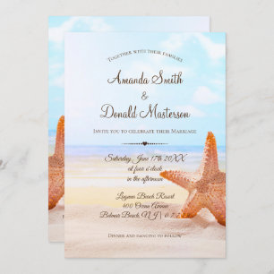 Invitación a la Boda Starfish de Playa Tropical Mo