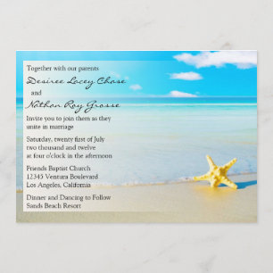 Invitación a la boda Starfish Destination Beach