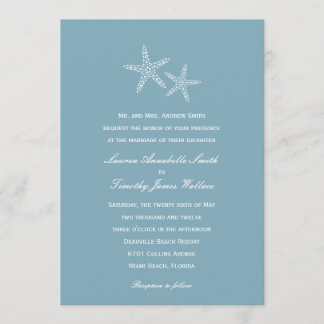 Invitación a la boda Starfish par