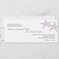 Invitación a la boda Starfish - Púrpura