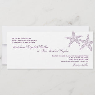 Invitación a la boda Starfish - Púrpura