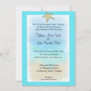 Invitación a la boda Starfish Seashell