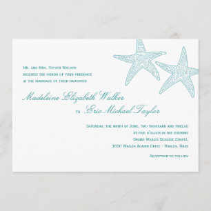 Invitación a la boda Starfish - Turquesa