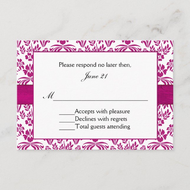 Invitación a la boda Stargazer Lily Damask (Anverso)