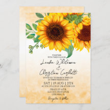 Invitación a la boda Sunflower