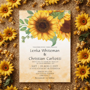 Invitación a la boda Sunflower