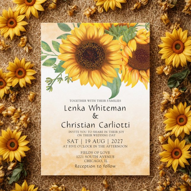 Invitación a la boda Sunflower (Subido por el creador)