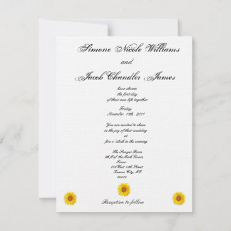 Invitación a la boda Sunny Sunflower