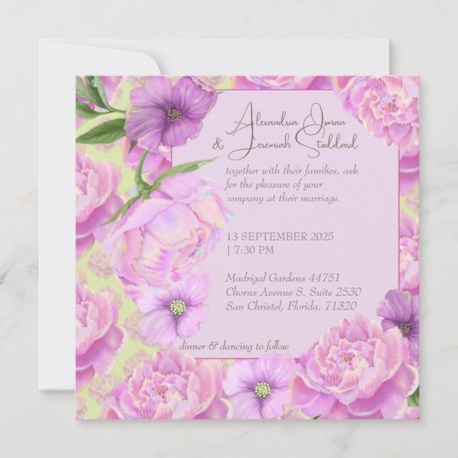 Invitación a la boda suntuosa (Anverso)