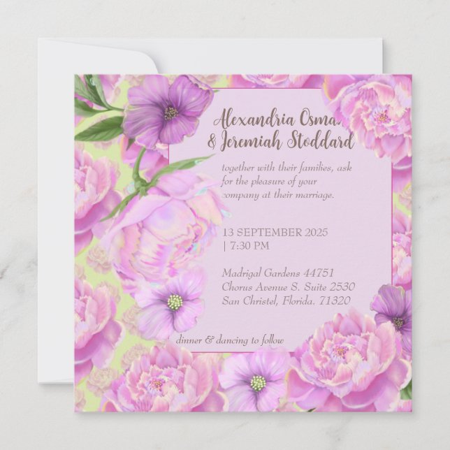 Invitación a la boda suntuosa (Anverso)