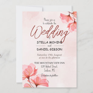 Invitación a la boda, tamaño: 5" x 7"