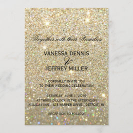 Invitación a la boda - Tapa dorada y dos