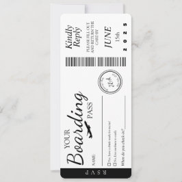 Invitación a la boda- Tarjeta de embarque RSVP